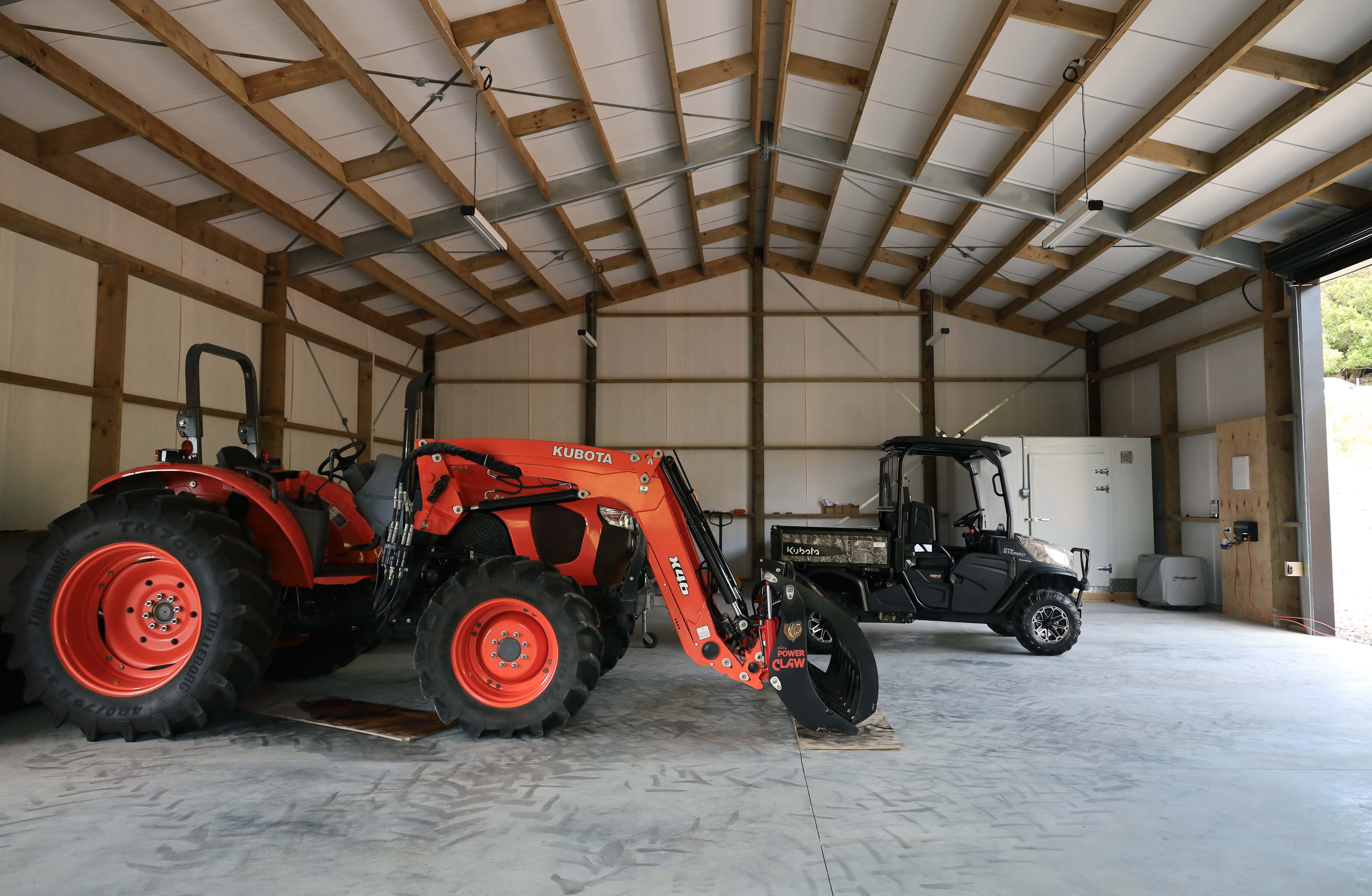 Quality clearspan Alpine timber frame, pole shed, workshop and mancave shed, used for implement storage