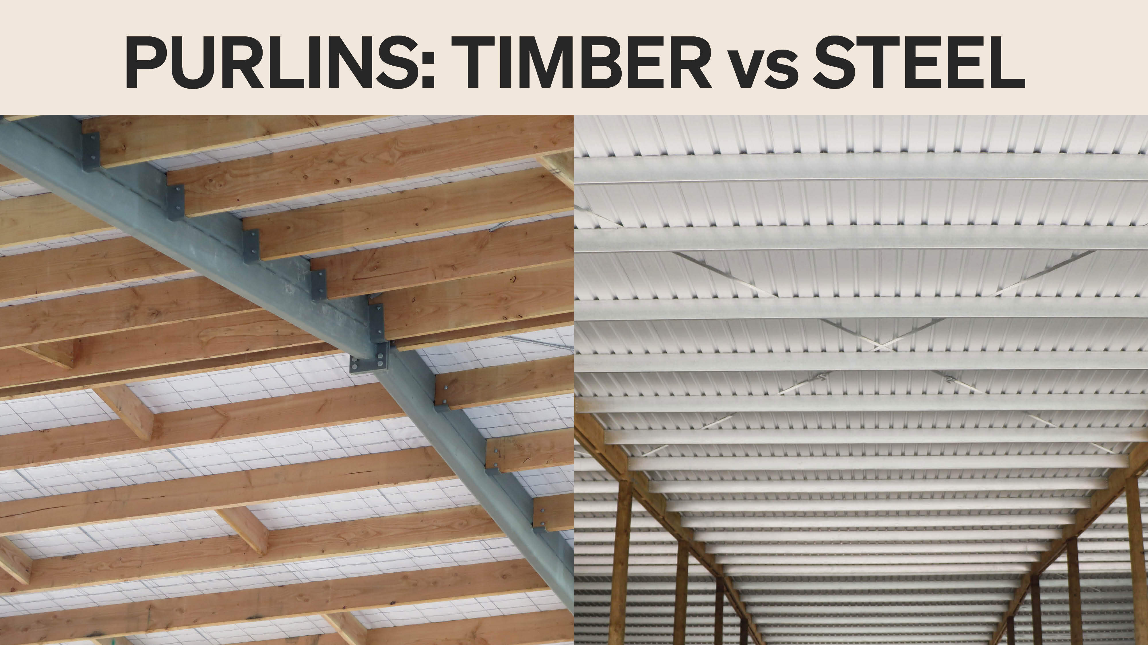 Purlin Systems for Sheds, Timber, Steel, Steelbone, C-Section, Tophat